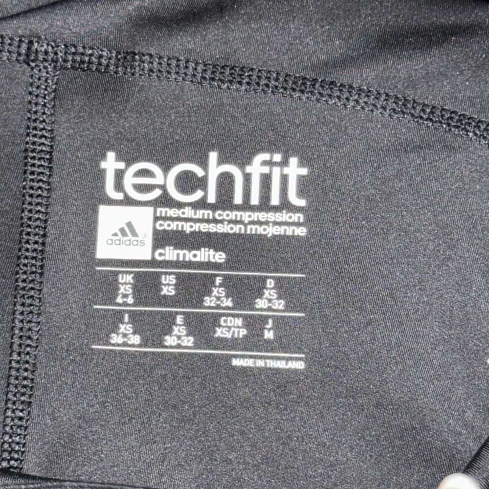 Adidas Techfit Climalite Compression Leggings Womens XS Black Indigo Gorpcore - Picture 3 of 6